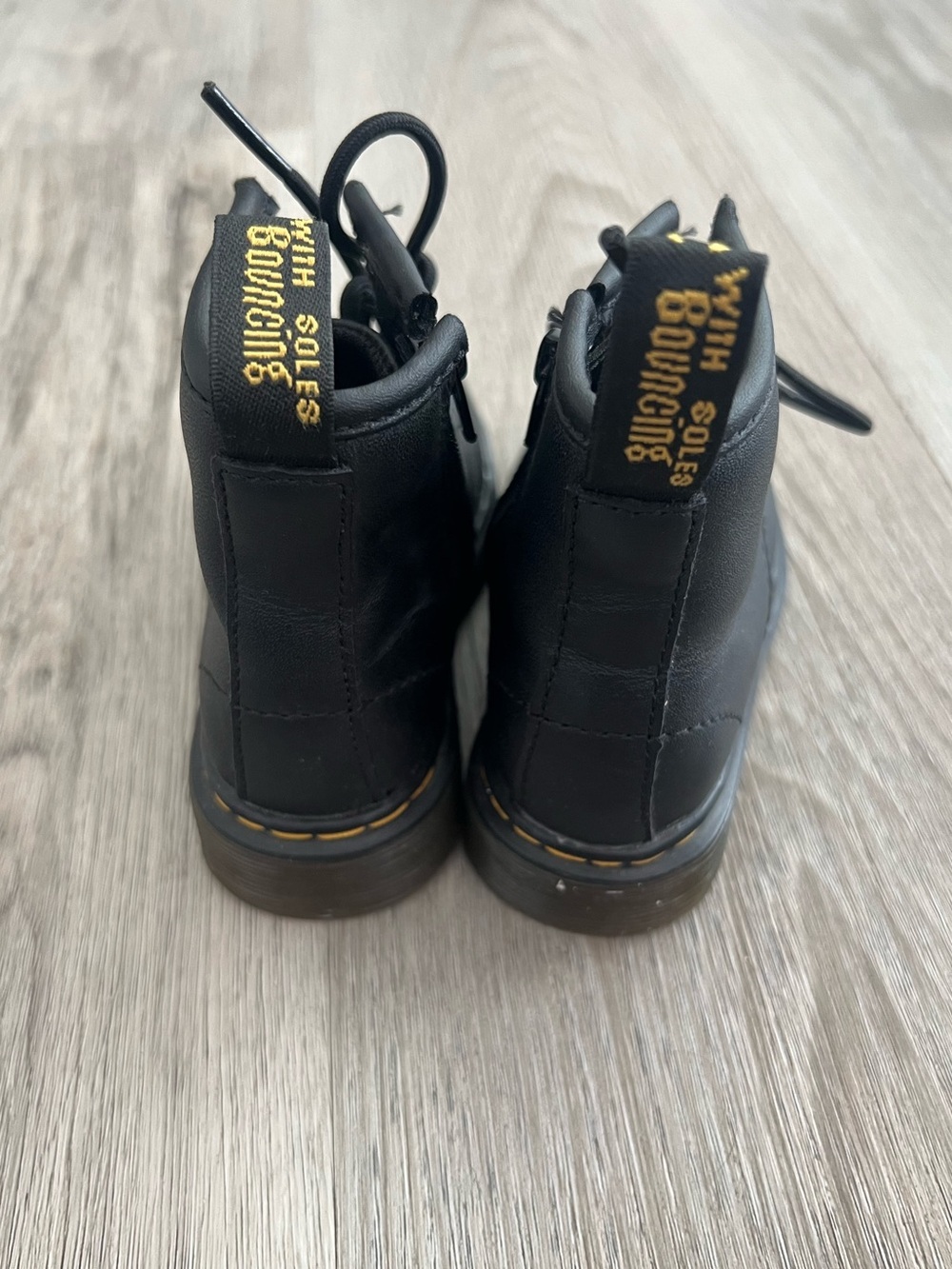 Dr. Martens kids Black Combat Boots - Picture 5 of 8